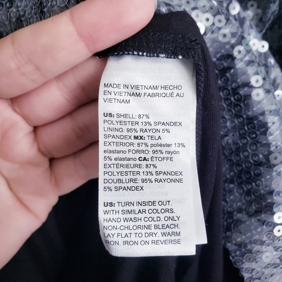 Chicos Houndstooth Sequin Long Sleeve Tunic - Picture 8 of 9